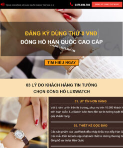 Thiết kế website wordpress landing page bán đồng hồ 02
